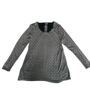 J. Jill Wearever Collection Black & White Printed Tunic Top – Size Small